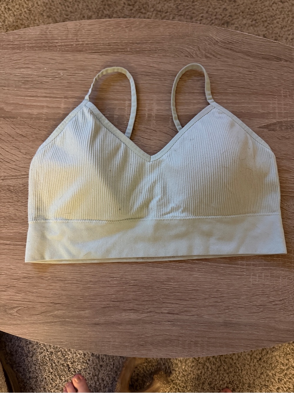 Maurices Light Lime Green Ribbed V-Neck Bralette